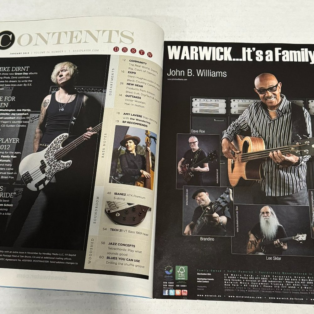 Bass Player Magazine - Mike Dirnt of Green Day - January 2013 - Picture 3 of 4